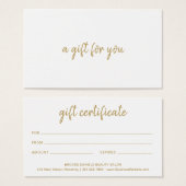 Salon Elegant Gold Business Cadeaubon Visitekaartje (Voorkant /achterkant)