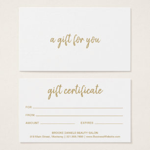 Salon Elegant Gold Business Cadeaubon Visitekaartje