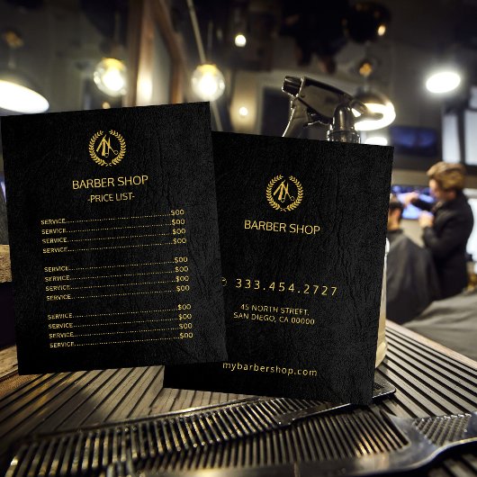 Salon elegant modern servicemenu voor zwarte prijs