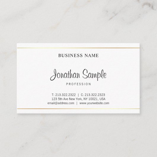 Salon Elegante Calligrafie Script Modern Eenvoudig Visitekaartje (Voorkant)