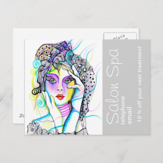 Salon en Spa Adverteren Briefkaart (Voorkant / Achterkant)