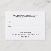 Salon en Spa kerstvakantie cadeaubon Kortingskaartje (Achterkant)