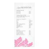 Salon en Spa prijslijst en rack Kaart (Achterkant)