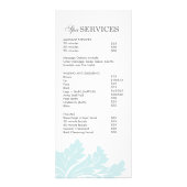 Salon en Spa prijslijst en rack Kaart (Achterkant)