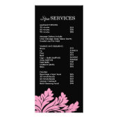 Salon en Spa prijslijst en rack Kaart (Achterkant)