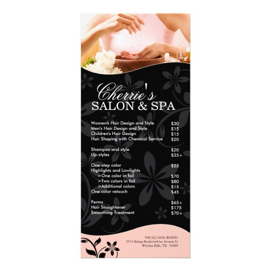 Salon en Spa Rack Kaart (Voorkant)