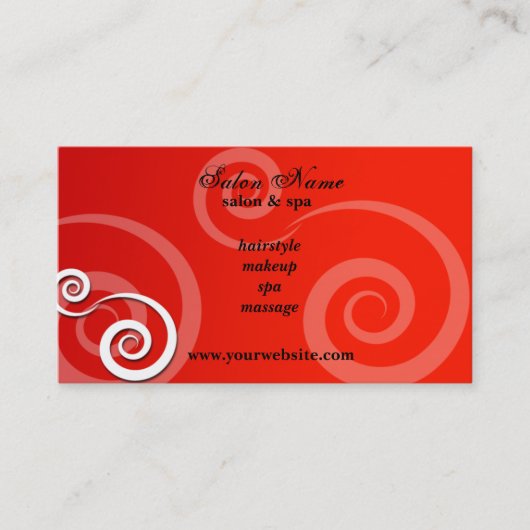 Salon en Spa Red Visitekaartjes (Voorkant)