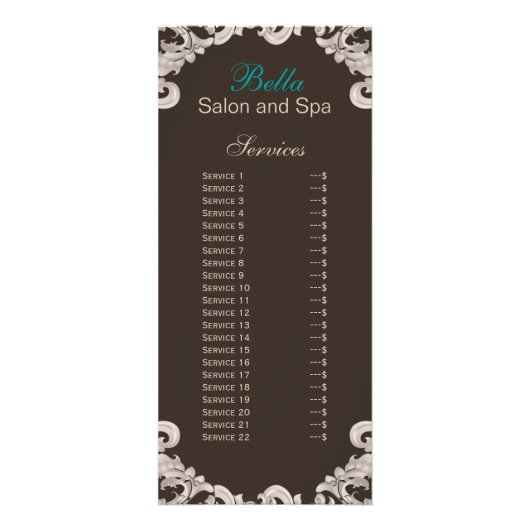 Salon en spa Service Brochure Rack-kaart Reclamekaart (Voorkant)