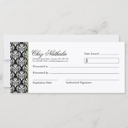 SALON- EN SPA-VERKLARING (Achterkant)