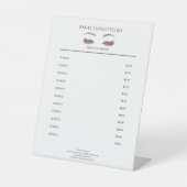 Salon Eye Lashes Extension Roos Gold Reclamebord Met Voetstuk (Voorkant)