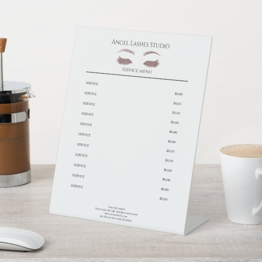 Salon Eye Lashes Extension Roos Gold Reclamebord Met Voetstuk (Insitu)