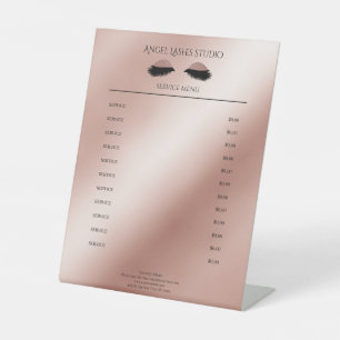 Salon Eye Lashes Extension Rosegold Reclamebord Met Voetstuk
