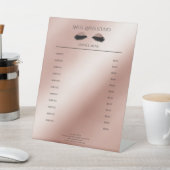 Salon Eye Lashes Extension Rosegold Reclamebord Met Voetstuk (Insitu)