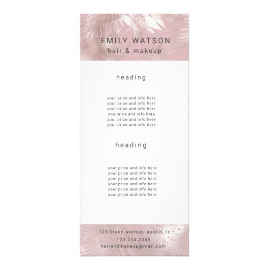 salon faux folie tropische rackkaarten reclamekaart (Voorkant)