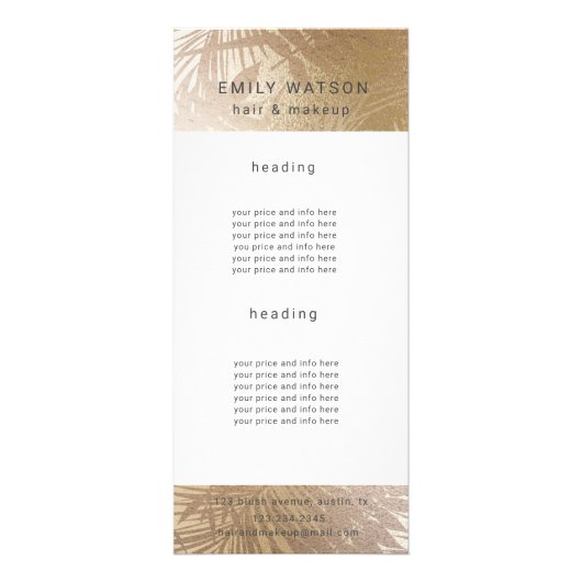 salon faux folie tropische rackkaarten reclamekaart (Voorkant)