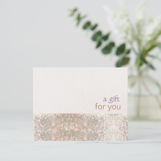 Salon Faux Sequins Linen Salon Gift Certificate (Staand voorkant)