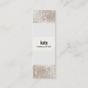 Salon Faux Zilver Sequin Haar Stylist Mini Visitekaartje