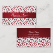 Salon Floral Red Professional Visitekaartje (Voorkant / Achterkant)