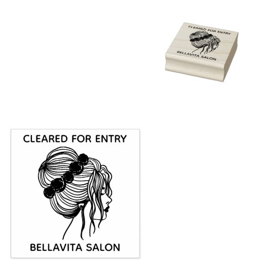 Salon Floral Updo Covid Temperature Cleaature Rubberstempel (Gestempeld)