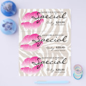 Salon Flyer Spa Lips roze Zebra beige (Enkel)