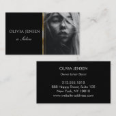 Salon Fotokaart Modern Zwart visitekaartje (Voorkant / Achterkant)