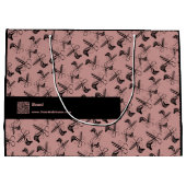 Salon Gereedschappen Patroon Logo Motto QR Code Ro Groot Cadeauzakje (Achterkant)