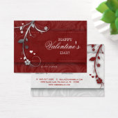 Salon Gift Card Spa Bloem Floral Red Hearts Silve Visitekaartje (Bureau)