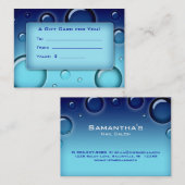 Salon Gift Card Spa Bubbles blauw Kortingskaartje (Voorkant / Achterkant)