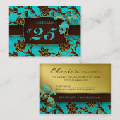 Salon Gift Card Spa Gold Floral BB $25 Kortingskaartje (Voorkant / Achterkant)