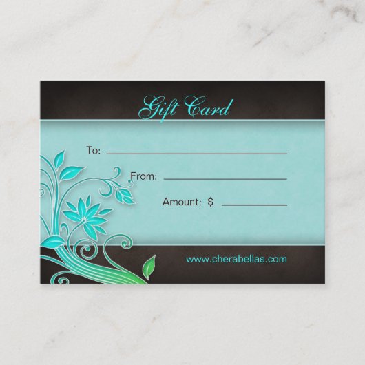 Salon Gift Card Spa Trendy Floral BG Kortingskaartje (Voorkant)