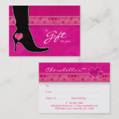Salon Gift Card Spa Valentijnsdag Heart Boot Pin Kortingskaartje (Voorkant / Achterkant)