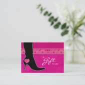 Salon Gift Card Spa Valentijnsdag Heart Boot Pin Kortingskaartje (Staand voorkant)