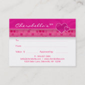 Salon Gift Card Spa Valentijnsdag Heart Boot Pin Kortingskaartje (Achterkant)