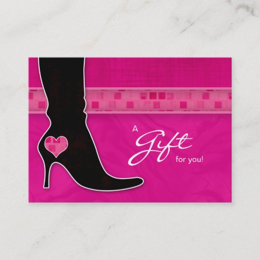 Salon Gift Card Spa Valentijnsdag Heart Boot Pin Kortingskaartje (Voorkant)