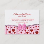Salon Gift Card Spa Valentijnsdag Red Hearts Kortingskaartje (Achterkant)