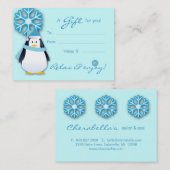 Salon Gift Card Spa Xmas Snowflake Penguin Kortingskaartje (Voorkant / Achterkant)