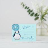 Salon Gift Card Spa Xmas Snowflake Penguin Kortingskaartje (Staand voorkant)