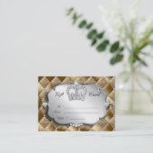 Salon Gift Card Tufted Diamond Crown Gold Glitter Kortingskaartje (Staand voorkant)