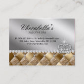 Salon Gift Card Tufted Diamond Crown Gold Glitter Kortingskaartje (Achterkant)