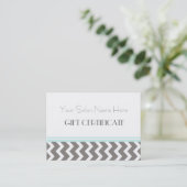 Salon Gift Certificate Aqua Gray Chevron Kortingskaartje (Staand voorkant)