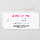 Salon Gift Certificate Crown Black White (Achterkant)