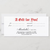 Salon Gift Certificate Crown Red White (Achterkant)