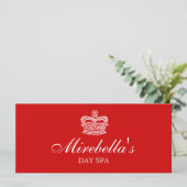 Salon Gift Certificate Crown Red White (Staand voorkant)