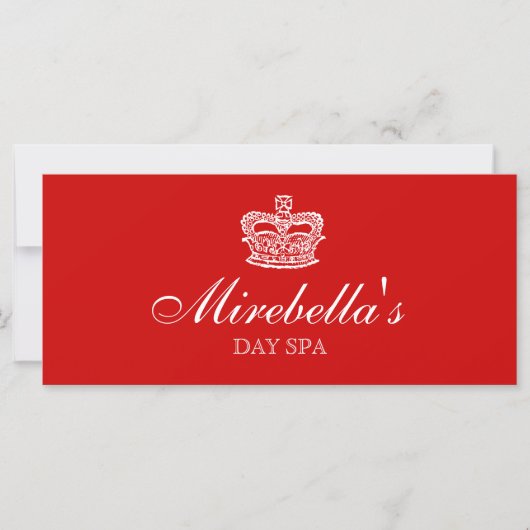 Salon Gift Certificate Crown Red White (Voorkant)