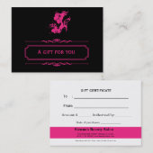 Salon Gift Certificate (Deep Pink) Kortingskaartje (Voorkant / Achterkant)