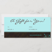 Salon Gift Certificate Floral Elegant Turquoise (Achterkant)