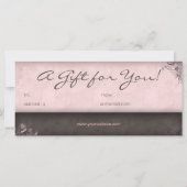 Salon Gift Certificate Floral Pink Taupe  (Achterkant)