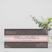 Salon Gift Certificate Floral Pink Taupe  (Staand voorkant)