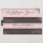 Salon Gift Certificate Floral Pink Taupe  (Voorkant / Achterkant)