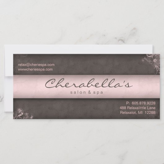 Salon Gift Certificate Floral Pink Taupe  (Voorkant)